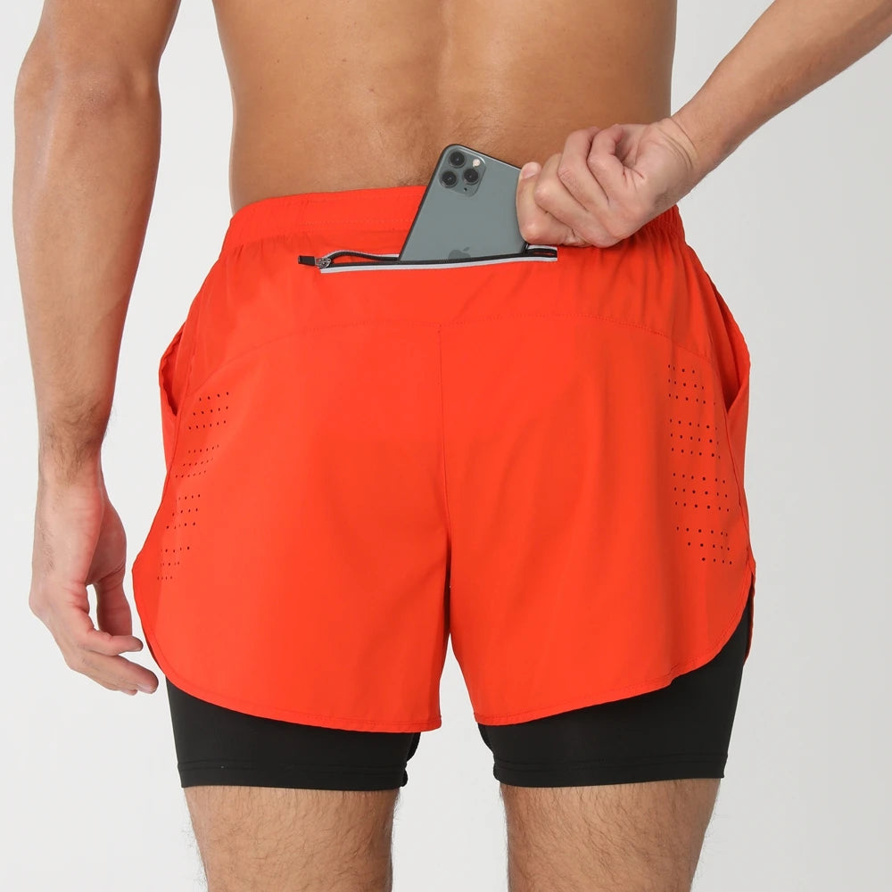 Men’s 2-in-1 Running & Training Shorts – Quick-Dry Performance Shorts | Lock In