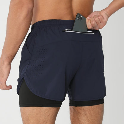 Men’s 2-in-1 Running & Training Shorts – Quick-Dry Performance Shorts | Lock In