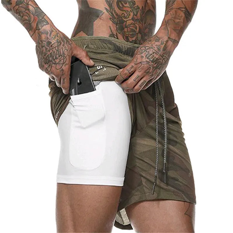 Men’s 2-in-1 Running Shorts – Quick-Dry Training & Gym Shorts | Lock In