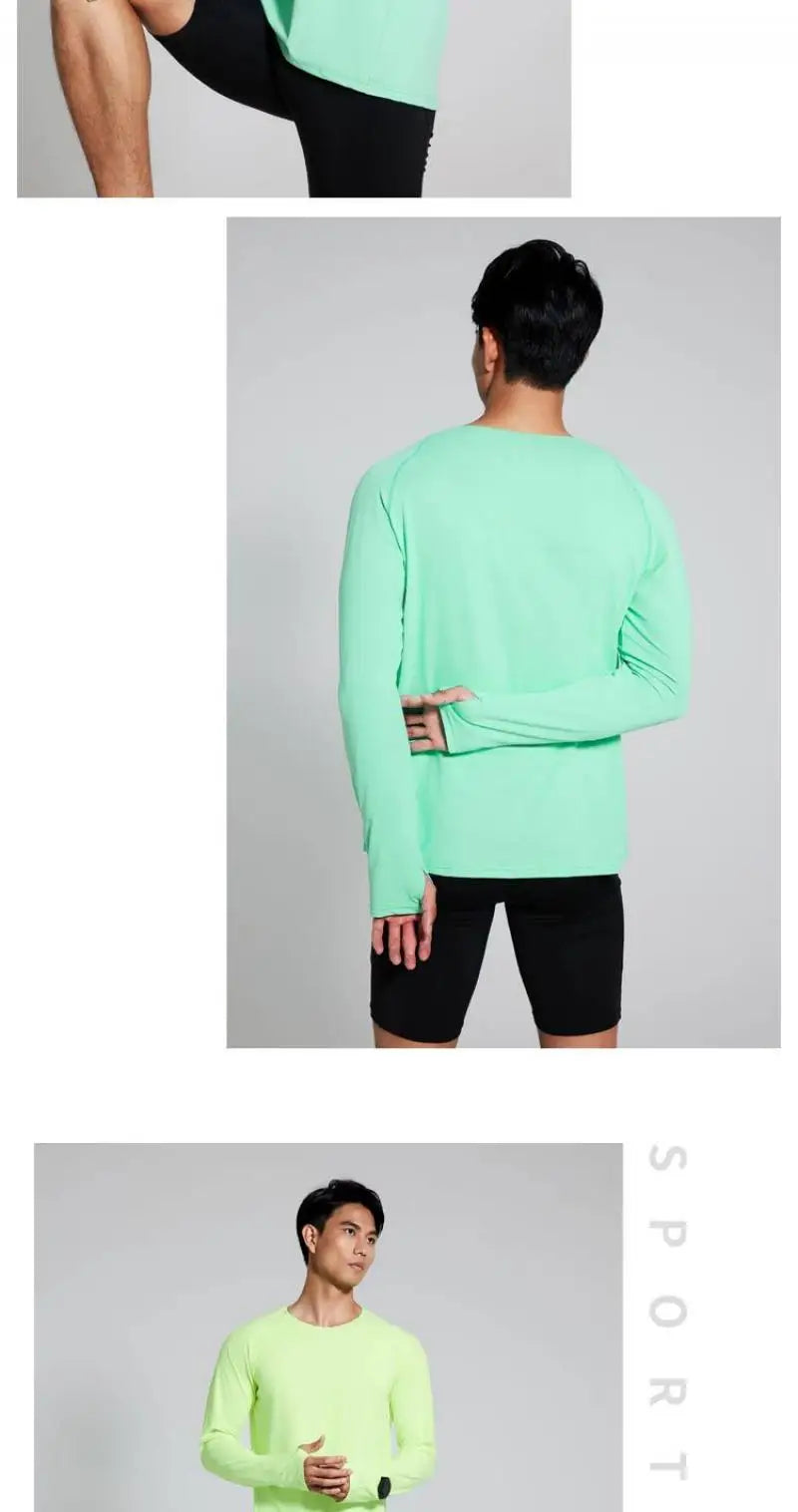Men’s Marathon Running Long Sleeve Top – Quick-Dry Anti-UV Training Shirt | Lock In