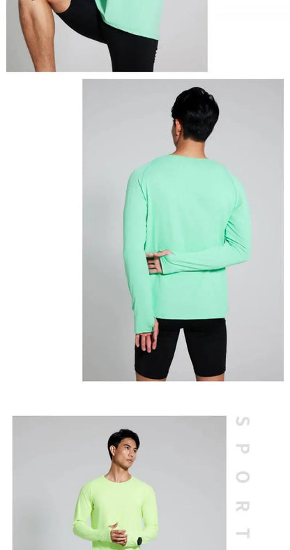 Men’s Marathon Running Long Sleeve Top – Quick-Dry Anti-UV Training Shirt | Lock In