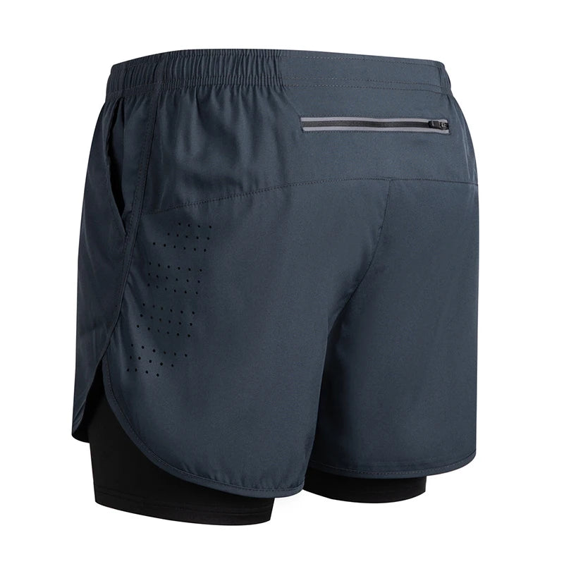 Men’s 2-in-1 Running Shorts – Quick-Dry Trendy Performance Workout Shorts | Lock In