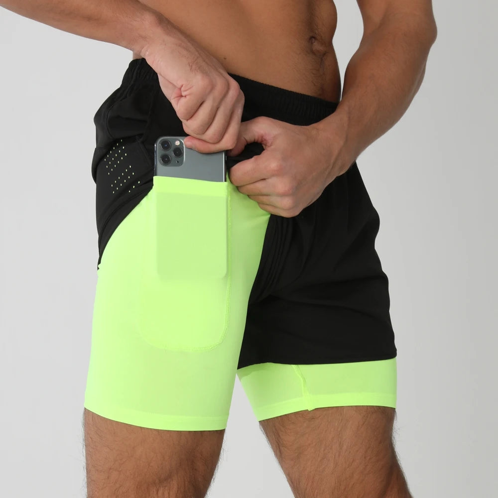 Men’s 2-in-1 Running & Training Shorts – Quick-Dry Performance Shorts | Lock In