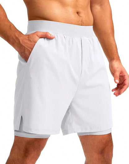 Men’s 2-in-1 Running Shorts – 5″ Quick-Dry Lined Gym & Streetwear Shorts | Lock In