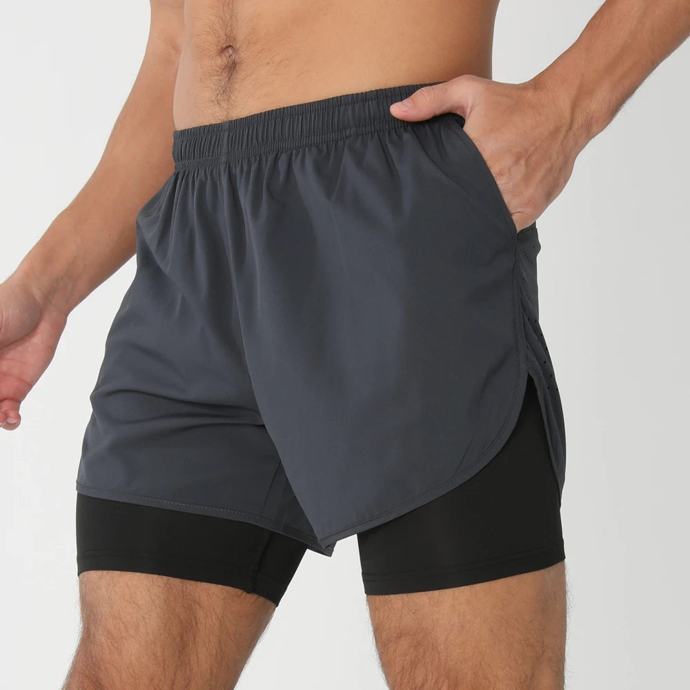 Men’s 2-in-1 Running & Training Shorts – Quick-Dry Performance Shorts | Lock In