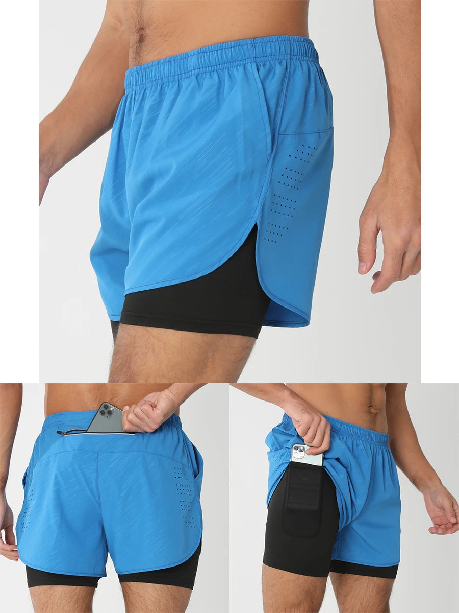 Men’s 2-in-1 Running & Training Shorts – Quick-Dry Performance Shorts | Lock In