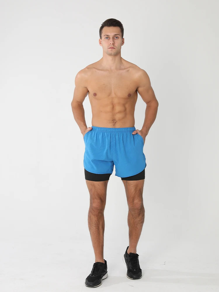 Men’s 2-in-1 Running Shorts – Quick-Dry Trendy Performance Workout Shorts | Lock In