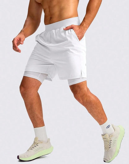 Men’s 2-in-1 Running Shorts – 5″ Quick-Dry Lined Gym & Streetwear Shorts | Lock In
