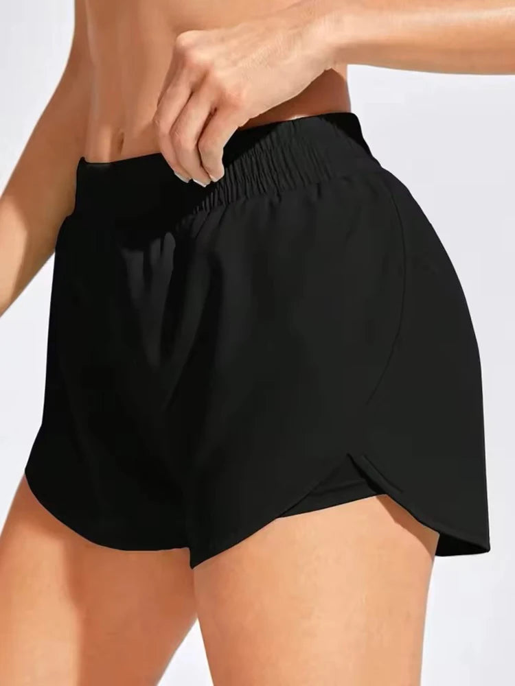 Women’s Yoga & Running Shorts – Elastic Running Shorts | Lock In