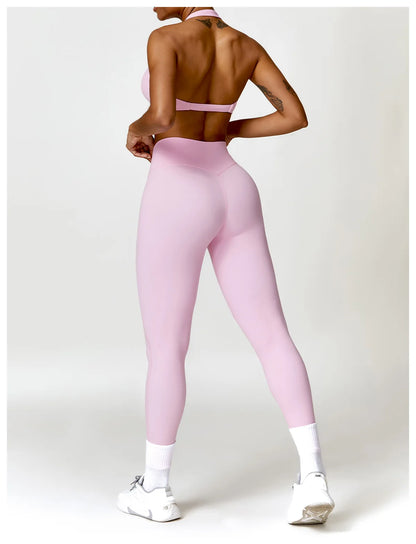 Women’s Seamless Yoga Set – Push-Up Sports Bra & High-Waist Leggings | Lock In