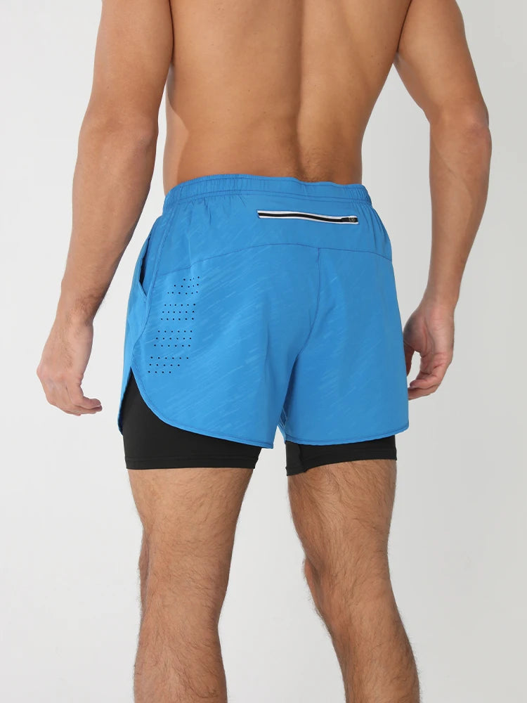 Men’s 2-in-1 Running Shorts – Quick-Dry Trendy Performance Workout Shorts | Lock In