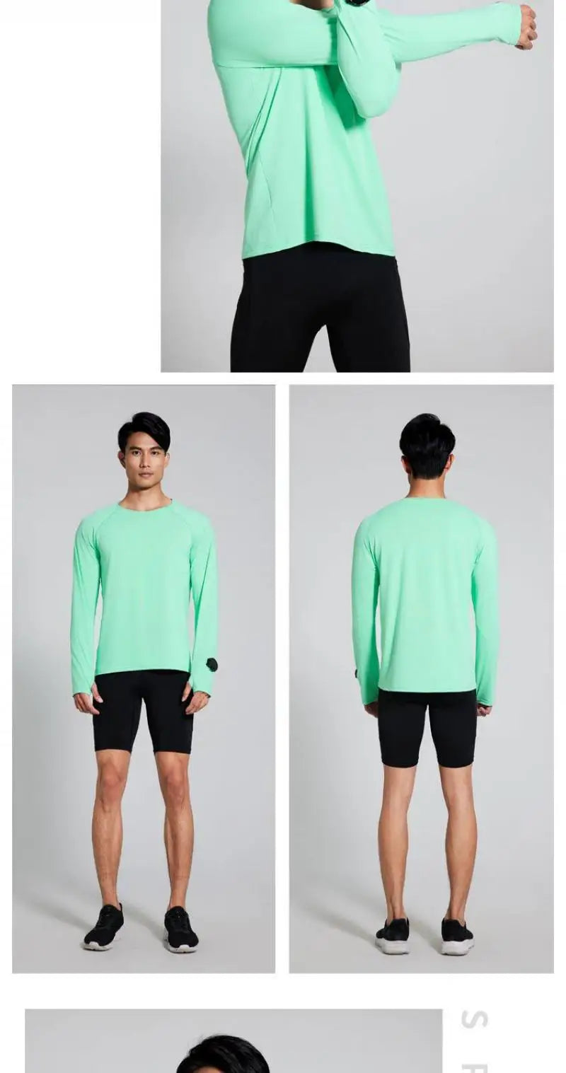Men’s Marathon Running Long Sleeve Top – Quick-Dry Anti-UV Training Shirt | Lock In