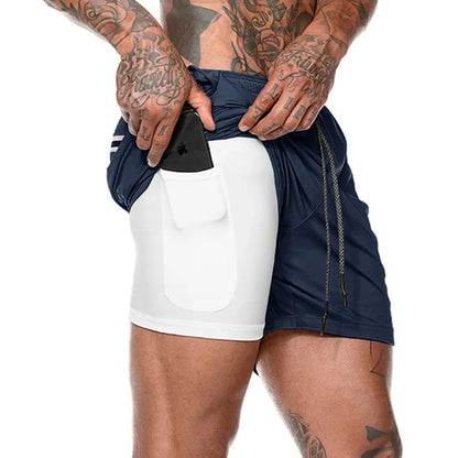 Men’s 2-in-1 Running Shorts – Quick-Dry Training & Gym Shorts | Lock In