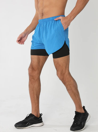 Men’s 2-in-1 Running Shorts – Quick-Dry Trendy Performance Workout Shorts | Lock In