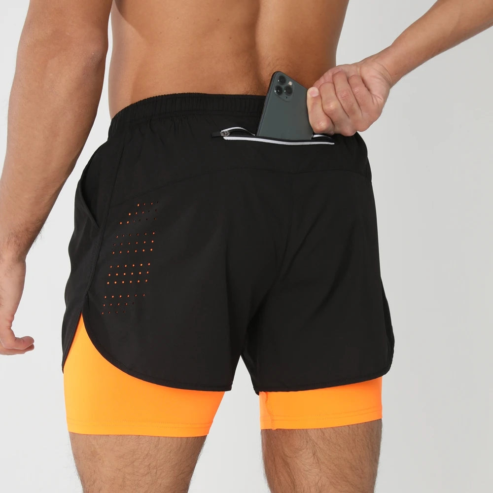 Men’s 2-in-1 Running & Training Shorts – Quick-Dry Performance Shorts | Lock In
