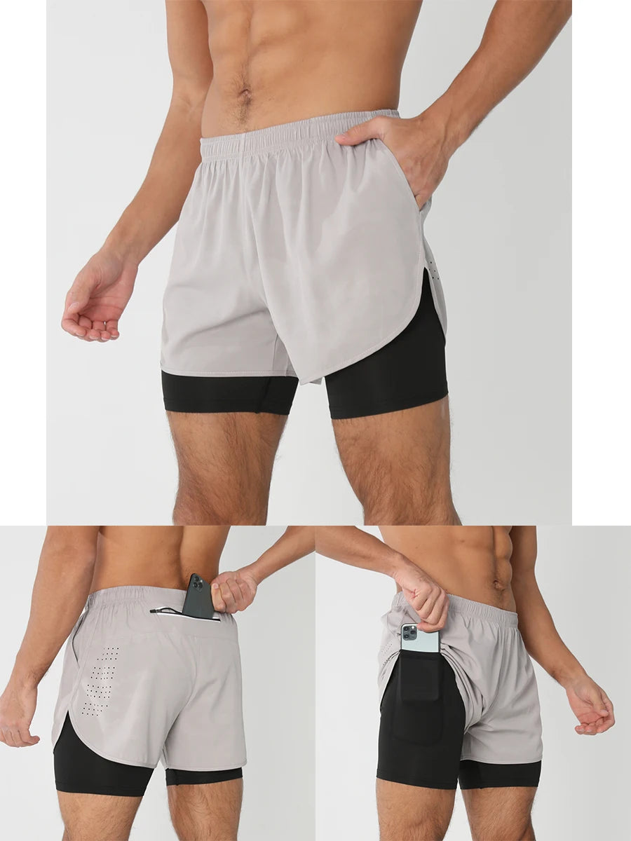 Men’s 2-in-1 Running & Training Shorts – Quick-Dry Performance Shorts | Lock In