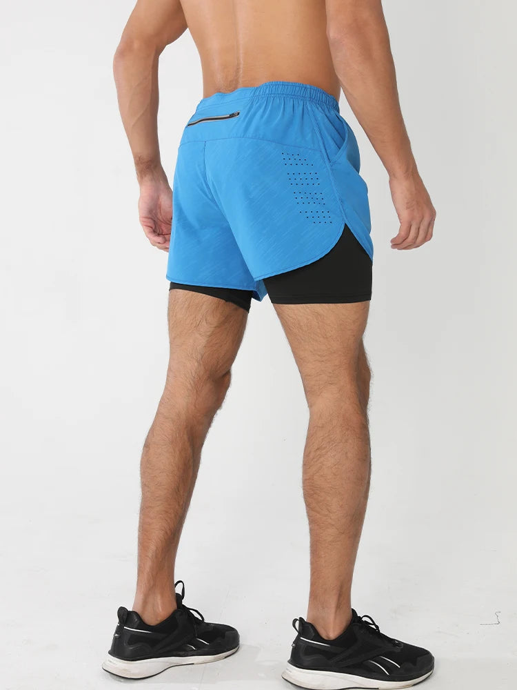 Men’s 2-in-1 Running Shorts – Quick-Dry Trendy Performance Workout Shorts | Lock In