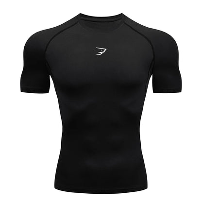 Men’s Running Compression T-Shirt – Quick-Dry Athletic Sport & Gym Top | Lock In