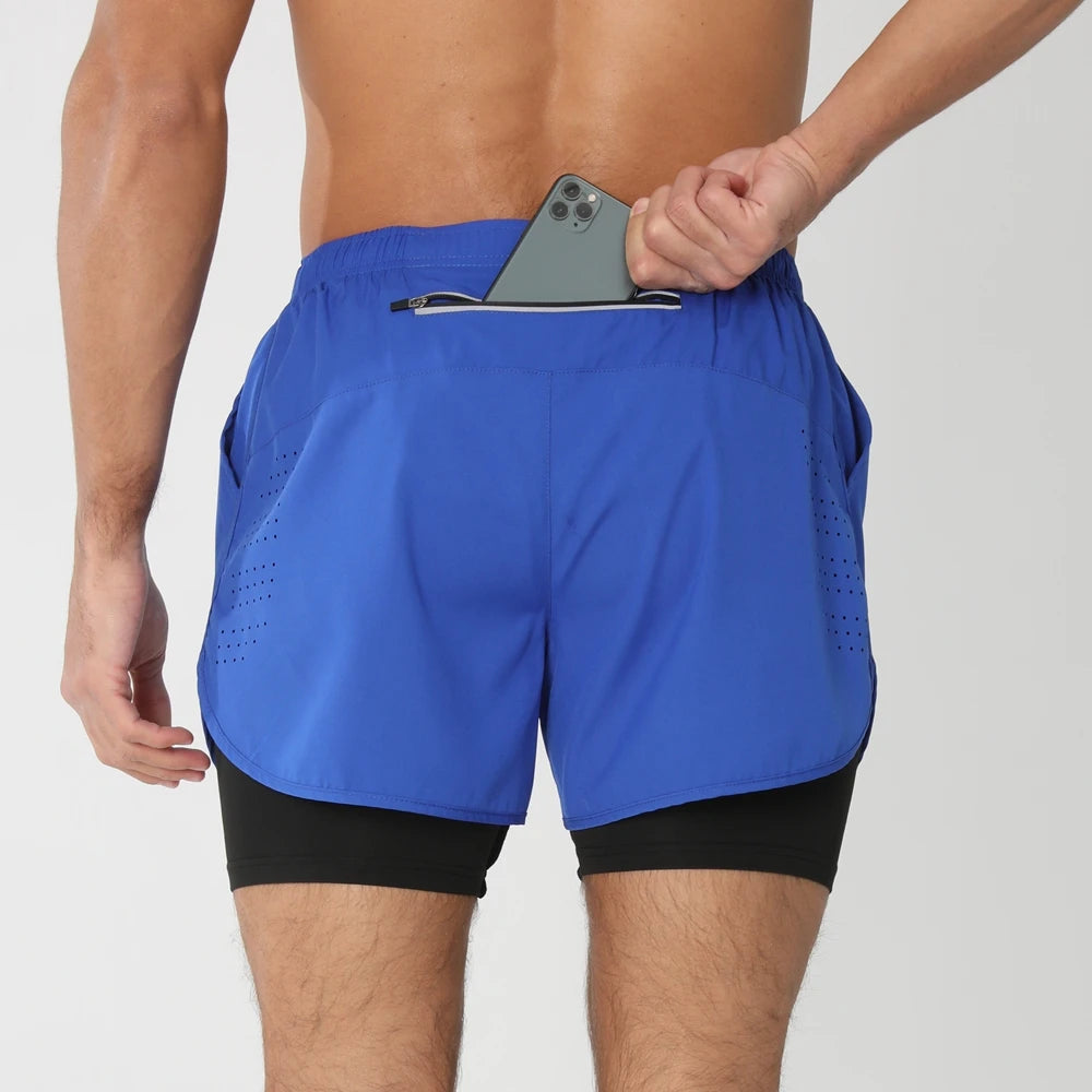 Men’s 2-in-1 Running & Training Shorts – Quick-Dry Performance Shorts | Lock In