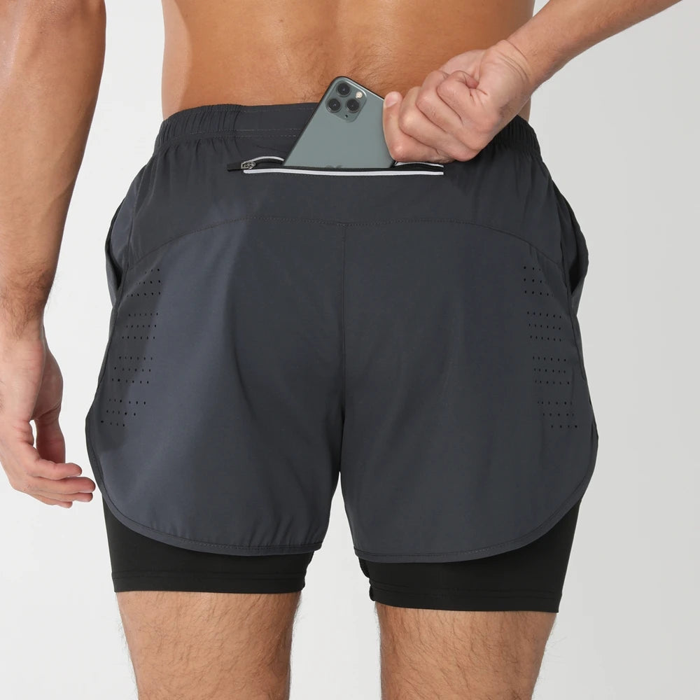 Men’s 2-in-1 Running & Training Shorts – Quick-Dry Performance Shorts | Lock In