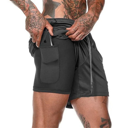 Men’s 2-in-1 Running Shorts – Quick-Dry Training & Gym Shorts | Lock In
