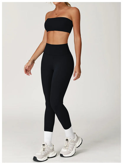 Women’s 2-Piece Yoga & Fitness Set – Sports Bra & High-Waist Leggings | Lock In