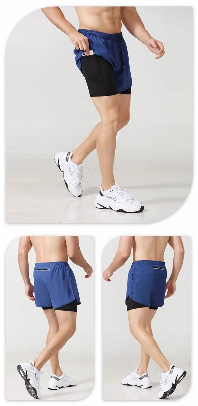 Men’s 2-in-1 Running Shorts – Quick-Dry Trendy Performance Workout Shorts | Lock In