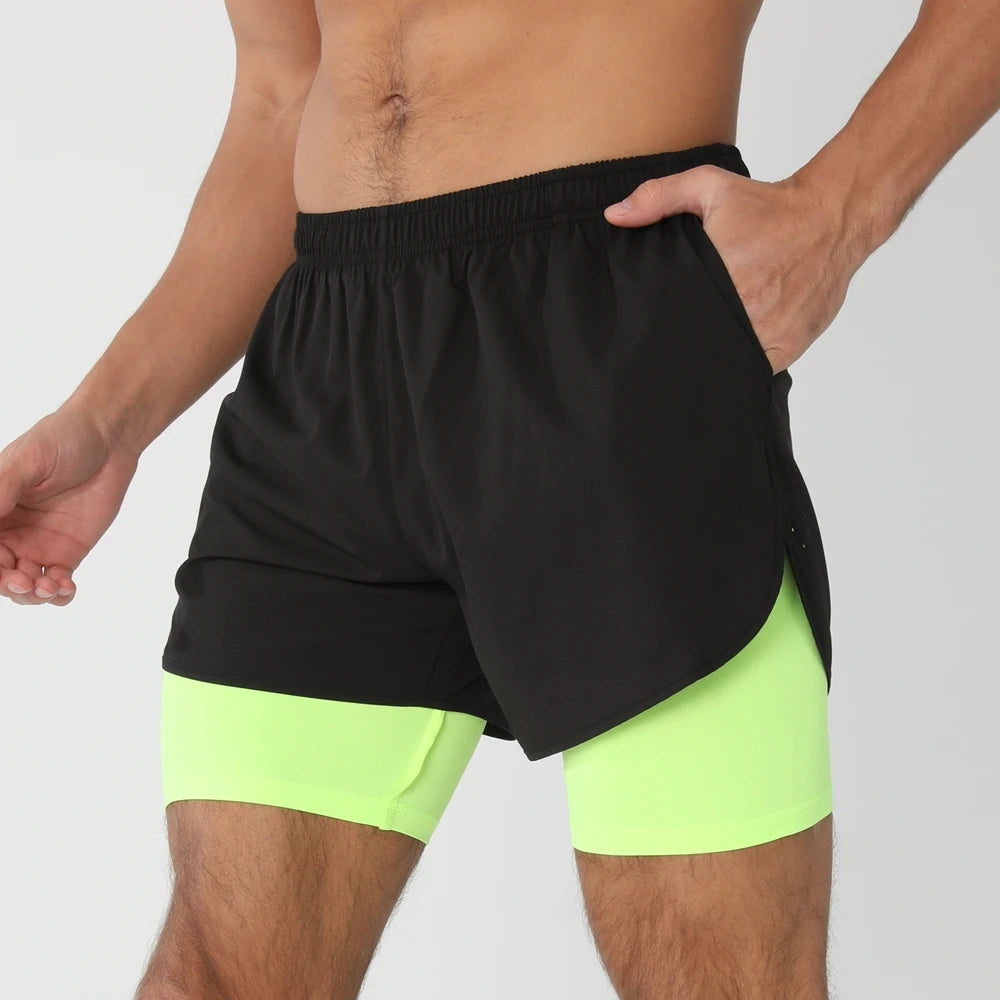 Men’s 2-in-1 Running & Training Shorts – Quick-Dry Performance Shorts | Lock In