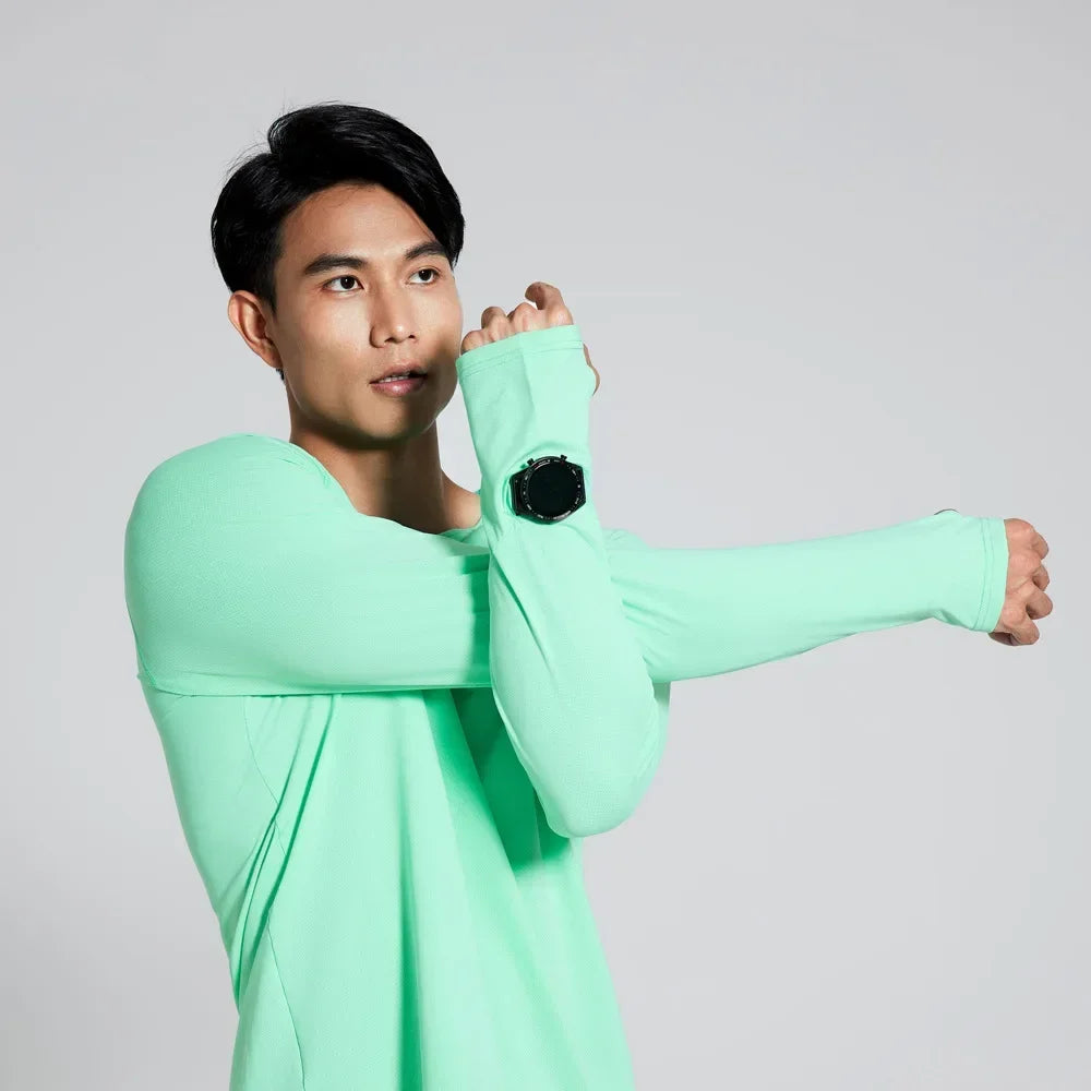 Men’s Marathon Running Long Sleeve Top – Quick-Dry Anti-UV Training Shirt | Lock In