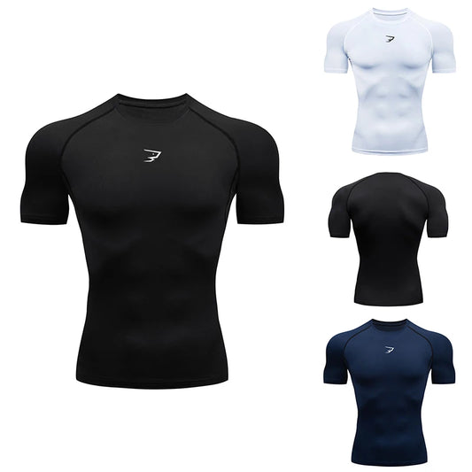 Men’s Running Compression T-Shirt – Quick-Dry Athletic Sport & Gym Top | Lock In