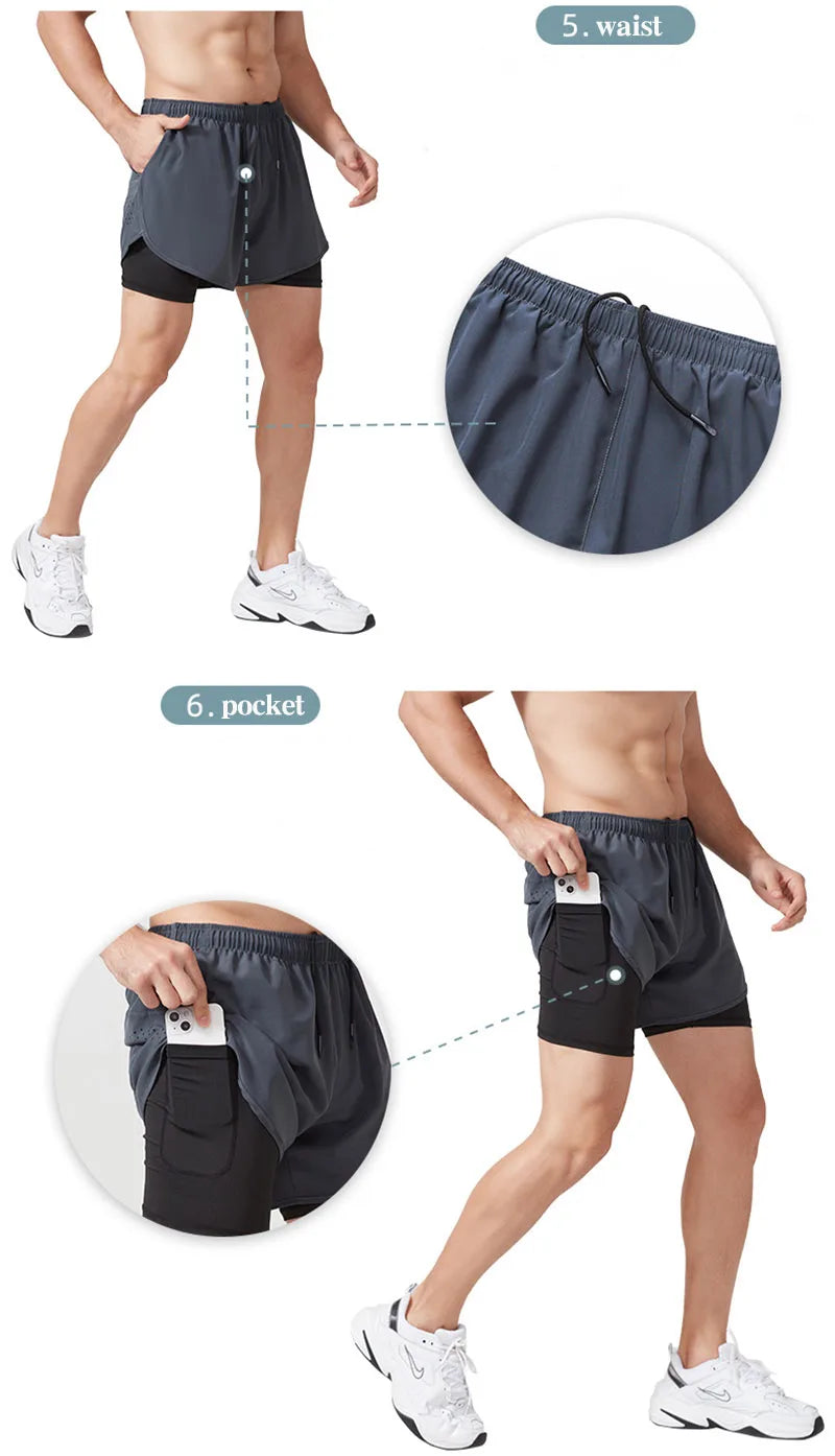 Men’s Quick-Dry Double-Layer Running & Training Shorts | Lock In