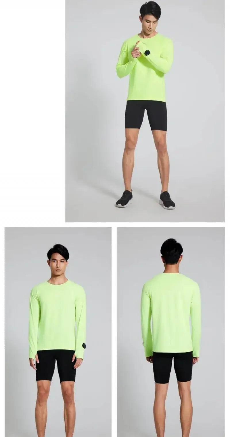 Men’s Marathon Running Long Sleeve Top – Quick-Dry Anti-UV Training Shirt | Lock In