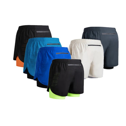 Men’s 2-in-1 Running Shorts – Quick-Dry Trendy Performance Workout Shorts | Lock In