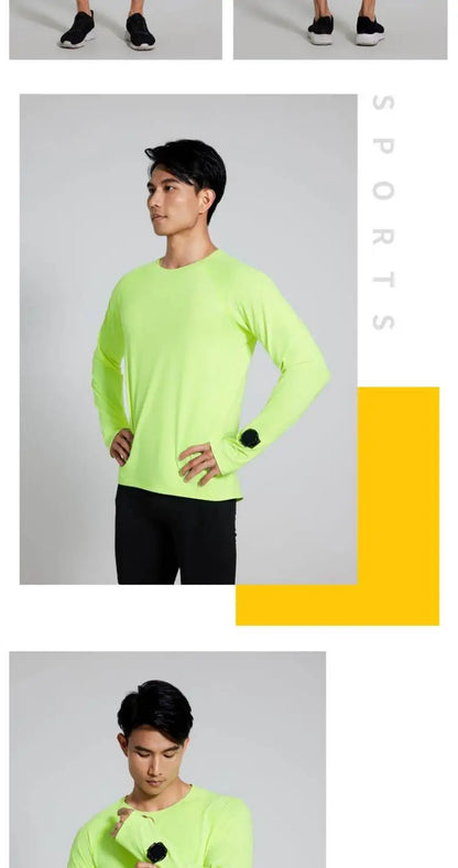 Men’s Marathon Running Long Sleeve Top – Quick-Dry Anti-UV Training Shirt | Lock In