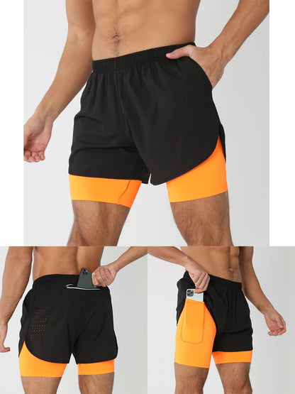 Men’s 2-in-1 Running & Training Shorts – Quick-Dry Performance Shorts | Lock In