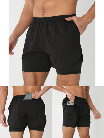 Men’s 2-in-1 Running & Training Shorts – Quick-Dry Performance Shorts | Lock In