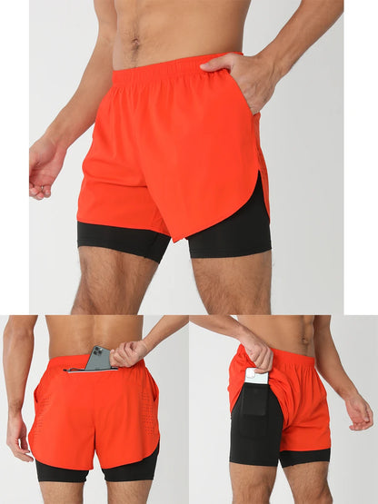 Men’s 2-in-1 Running & Training Shorts – Quick-Dry Performance Shorts | Lock In