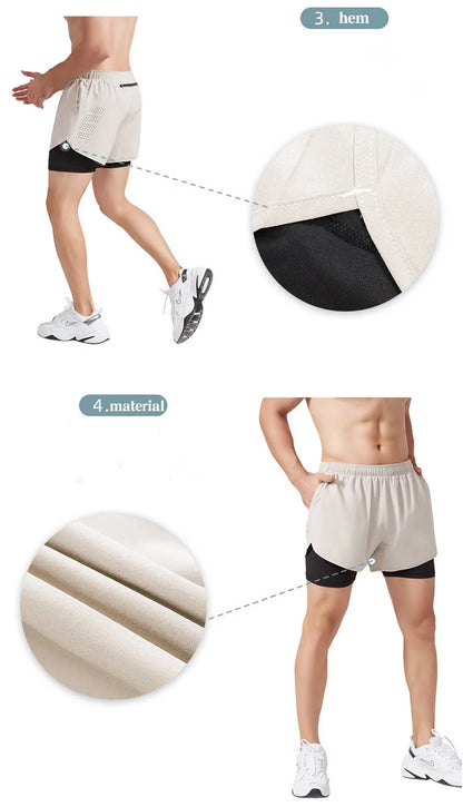 Men’s Quick-Dry Double-Layer Running & Training Shorts | Lock In