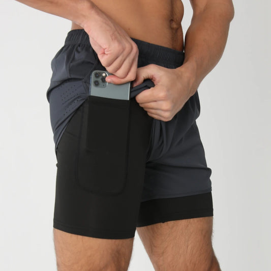 Men’s 2-in-1 Running & Training Shorts – Quick-Dry Performance Shorts | Lock In