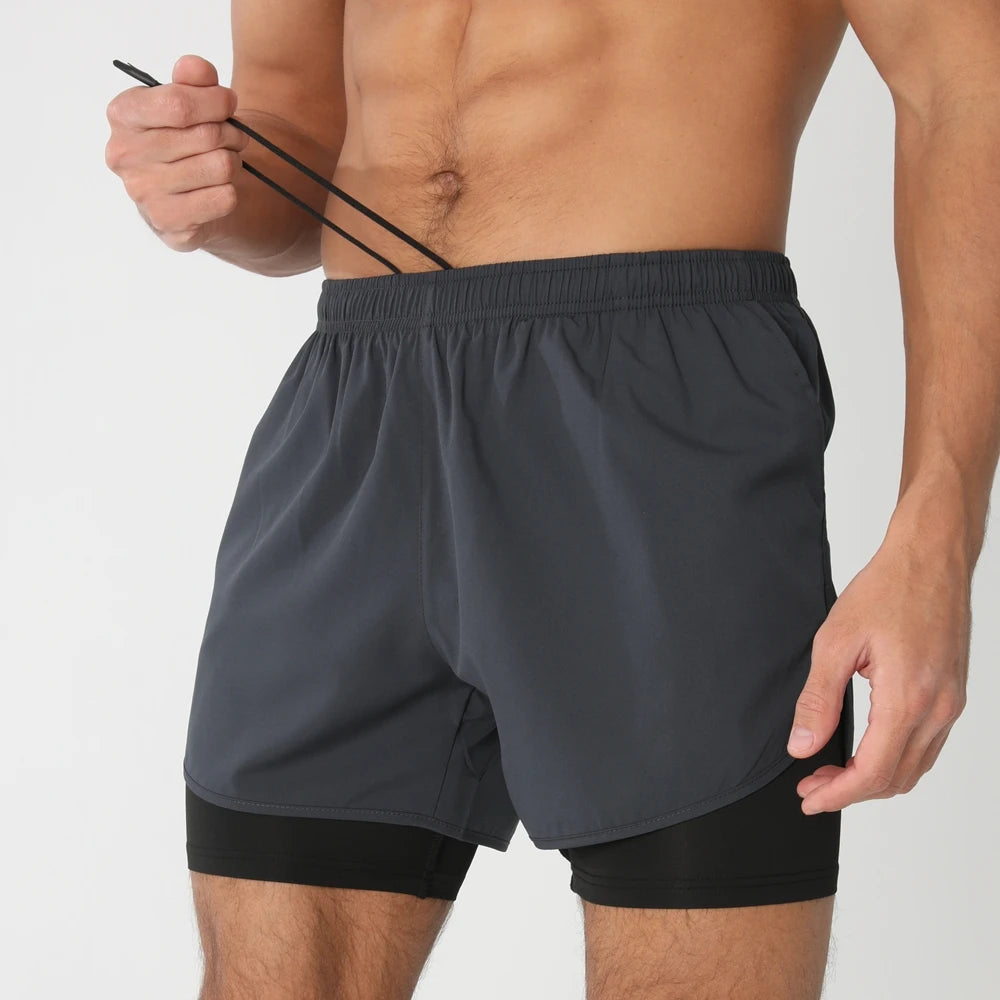 Men’s 2-in-1 Running & Training Shorts – Quick-Dry Performance Shorts | Lock In