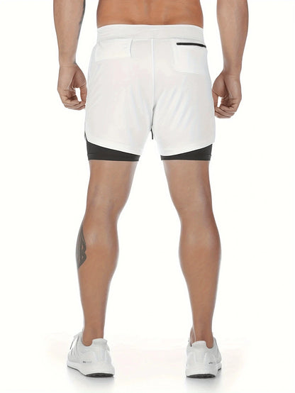 Men’s 2-in-1 Running Shorts – 5″ Quick-Dry Lined Gym & Streetwear Shorts | Lock In