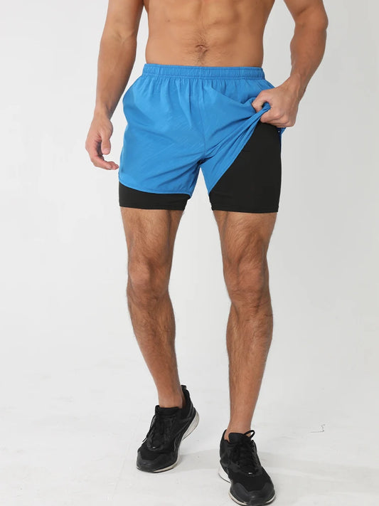Men’s 2-in-1 Running Shorts – Quick-Dry Trendy Performance Workout Shorts | Lock In