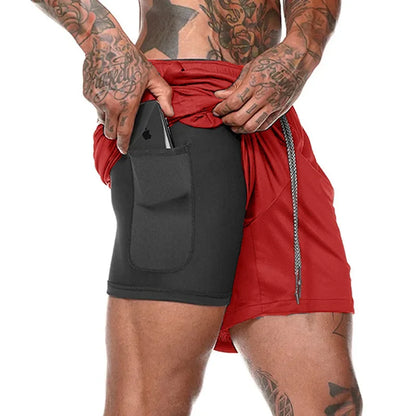 Men’s 2-in-1 Running Shorts – Quick-Dry Training & Gym Shorts | Lock In