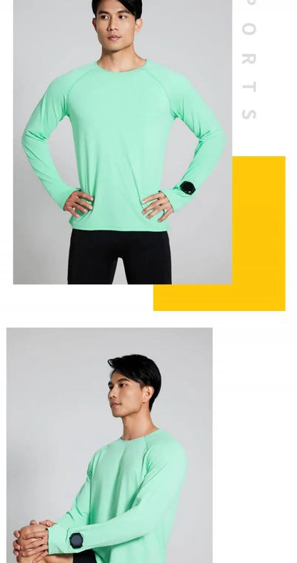 Men’s Marathon Running Long Sleeve Top – Quick-Dry Anti-UV Training Shirt | Lock In