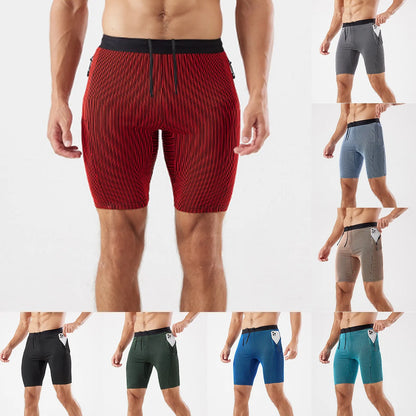 Men’s Running Half-Tights – Breathable Distance Running Shorts with Zipper Pockets | Lock In
