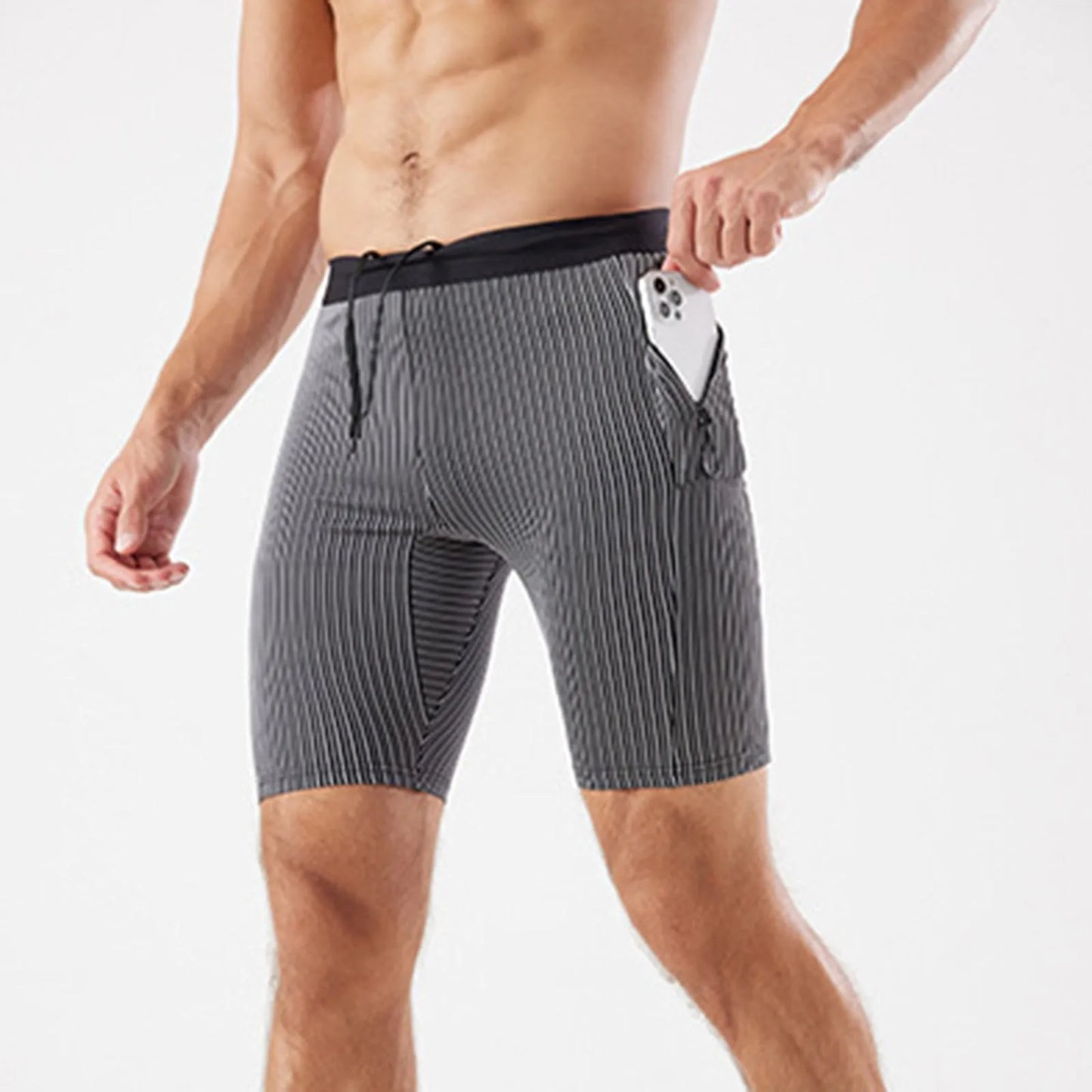 Men’s Running Half-Tights – Breathable Distance Running Shorts with Zipper Pockets | Lock In