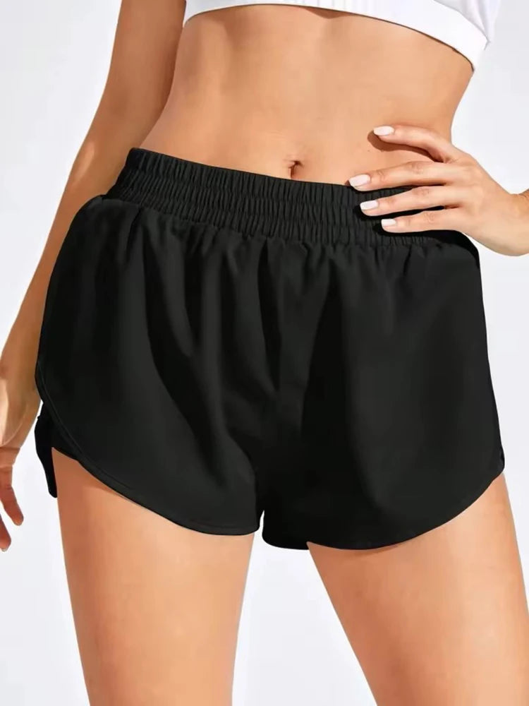 Women’s Yoga & Running Shorts – Elastic Running Shorts | Lock In