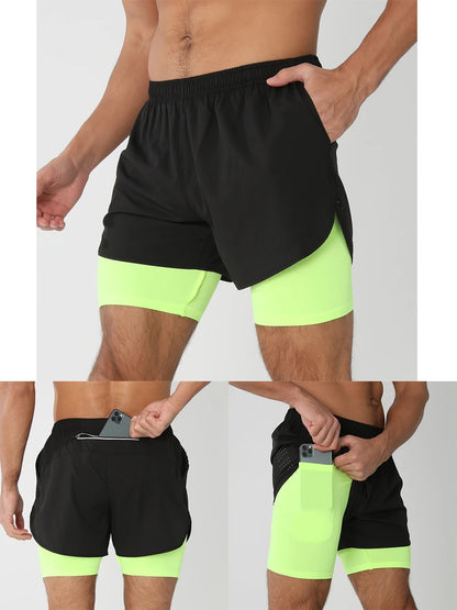 Men’s 2-in-1 Running & Training Shorts – Quick-Dry Performance Shorts | Lock In
