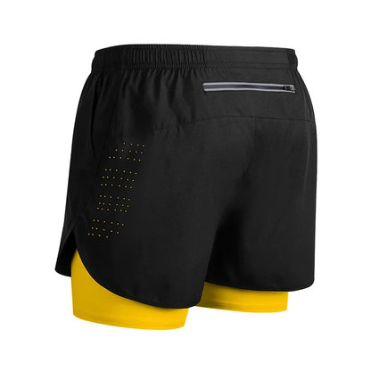 Men’s 2-in-1 Running Shorts – Quick-Dry Trendy Performance Workout Shorts | Lock In