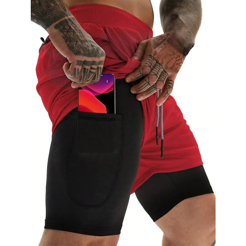 Men’s 2-in-1 Running Shorts – 5″ Quick-Dry Lined Gym & Streetwear Shorts | Lock In